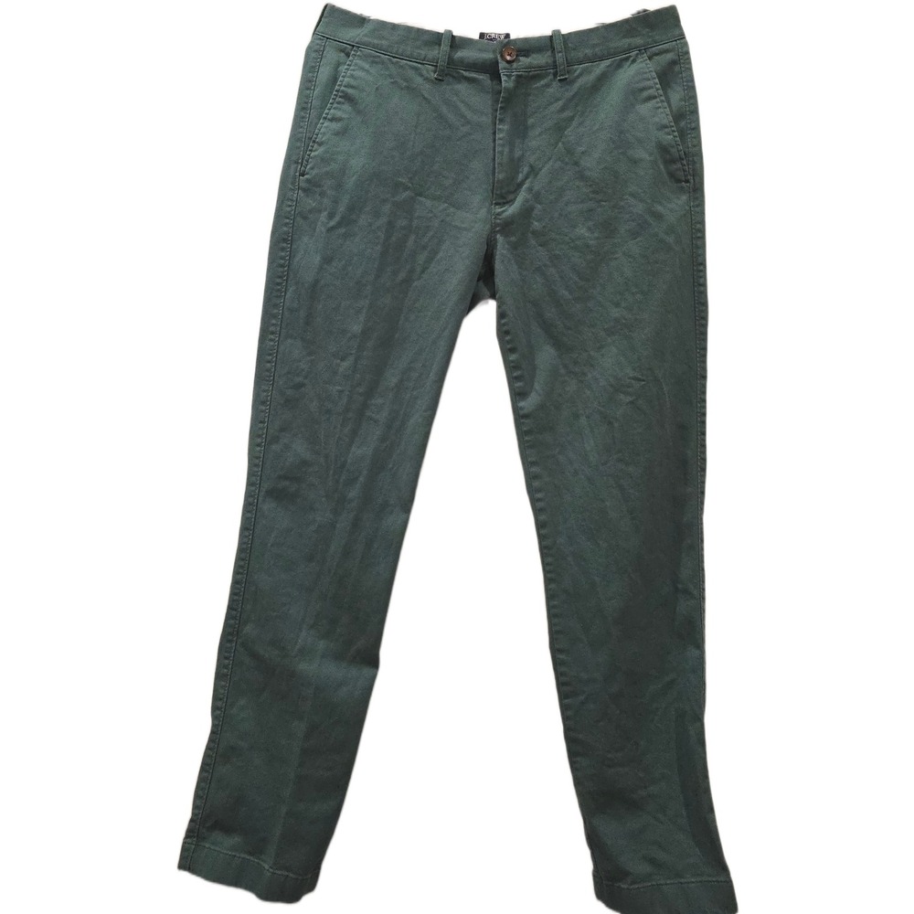J.Crew Flex Straight Leg Chino Pants Mens 32x32 Green Re-Imagined Cotton Blend